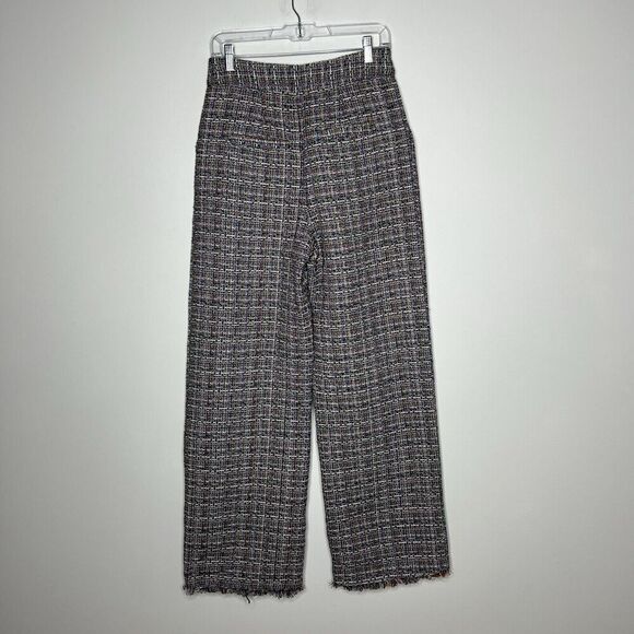 Tularosa Pants Womens Medium Tweed Colorful Wide Leg Fringe Hem Lined High Rise - Picture 4 of 16